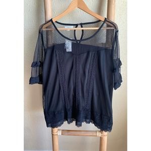 NWT Black Maurice’s Lace Blouse - XXL 🖤